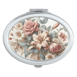 Light Antique Floral Perfection Compact Mirror