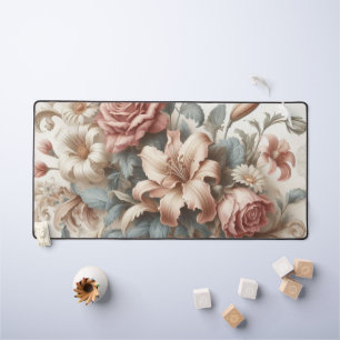 Light Antique Floral Perfection Desk Mat