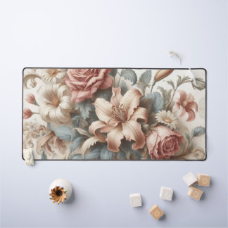 Light Antique Floral Perfection Desk Mat