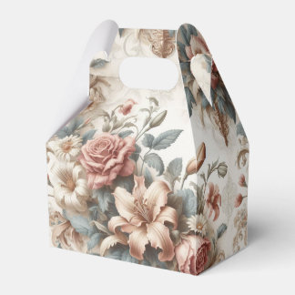 Light Antique Floral Perfection Favor Boxes