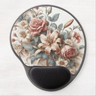 Light Antique Floral Perfection Gel Mouse Pad