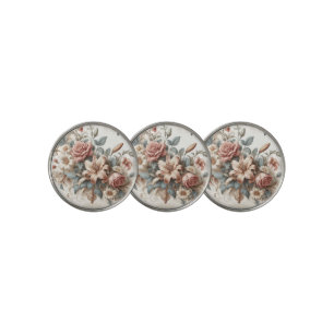 Light Antique Floral Perfection Golf Ball Marker