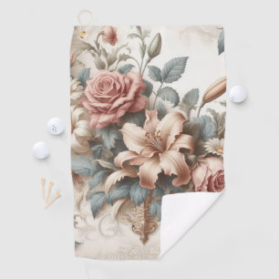 Light Antique Floral Perfection Golf Towel