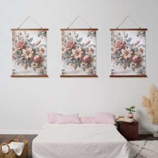 Light Antique Floral Perfection Hanging Tapestry
