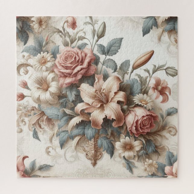 Light Antique Floral Perfection Jigsaw Puzzle (Vertical)