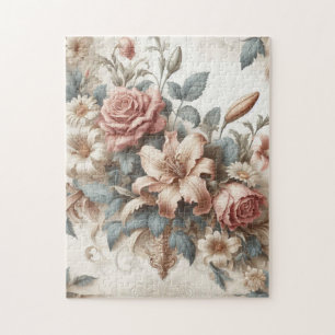 Light Antique Floral Perfection Jigsaw Puzzle