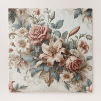 Light Antique Floral Perfection Jigsaw Puzzle
