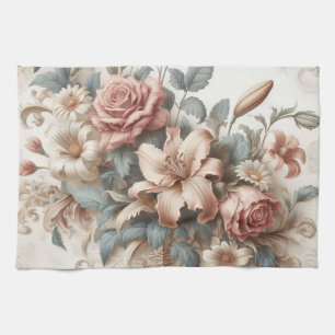 Light Antique Floral Perfection Kitchen Towel