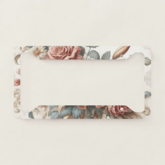 Light Antique Floral Perfection License Plate Frame