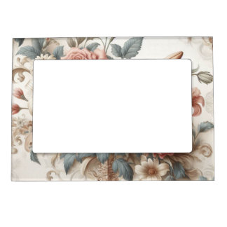 Light Antique Floral Perfection Magnetic Frame