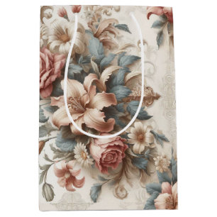 Light Antique Floral Perfection Medium Gift Bag