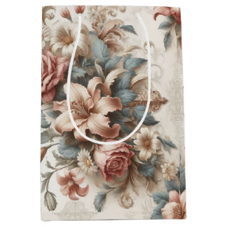Light Antique Floral Perfection Medium Gift Bag