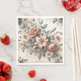 Light Antique Floral Perfection Napkins