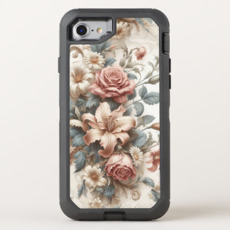 Light Antique Floral Perfection OtterBox Defender iPhone SE/8/7 Case