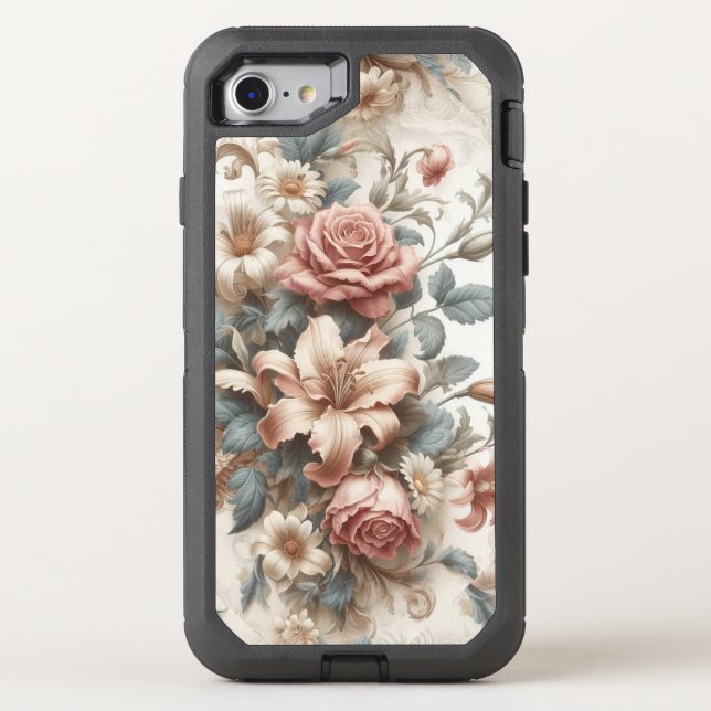 Light Antique Floral Perfection Otterbox iPhone Case (Back)