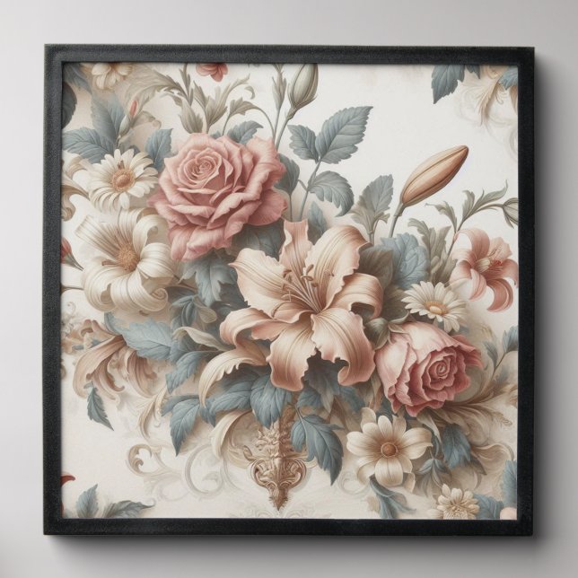 Light Antique Floral Perfection Peel And Stick Photo Tile (Front Set)