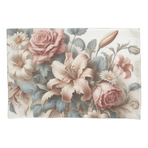 Light Antique Floral Perfection Pillow Case