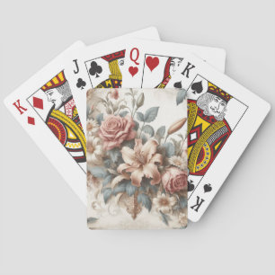 Light Antique Floral Perfection Poker Cards