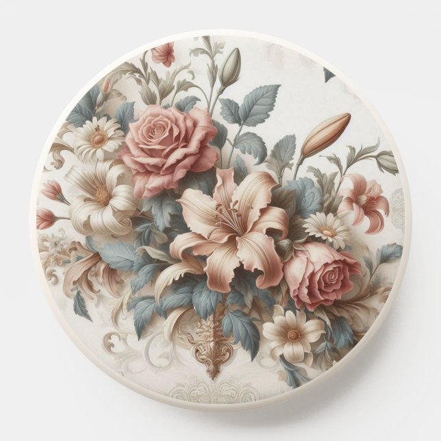 Light Antique Floral Perfection PopSocket (Popsocket)