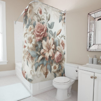 Light Antique Floral Perfection Shower Curtain