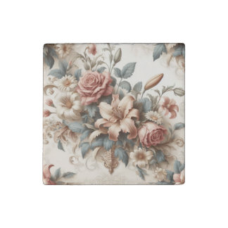 Light Antique Floral Perfection Stone Magnet