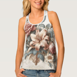 Light Antique Floral Perfection Tank Top