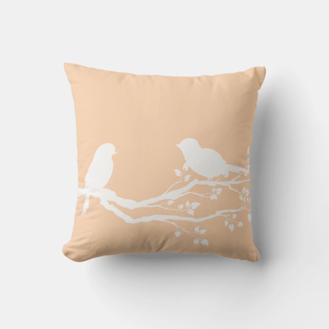 Light Apricot Nature Picture Throw Pillow (Front)