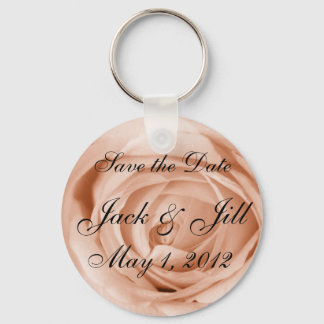 Light Apricot Save the Date Keychain