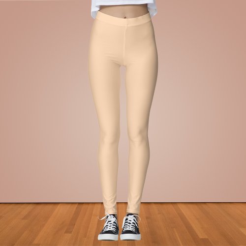 Light Apricot Solid Color  Leggings