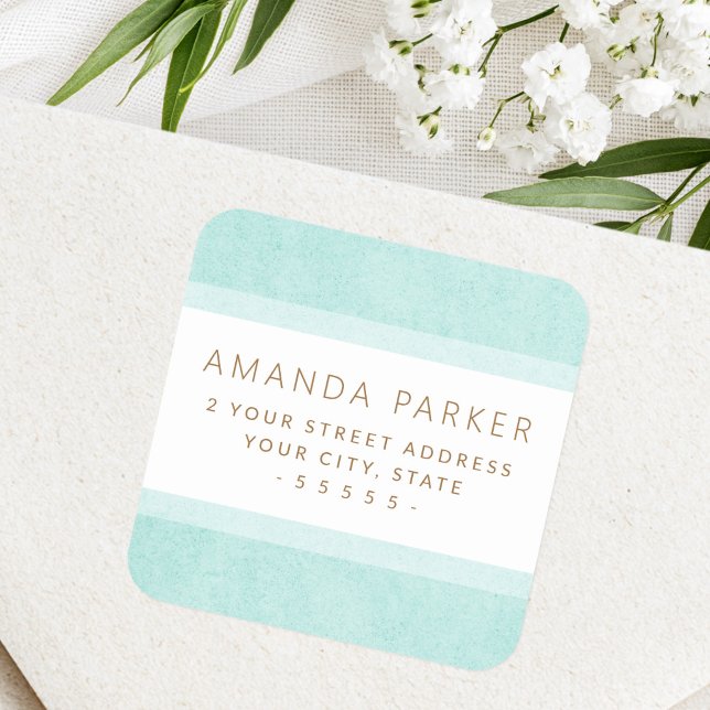Light aqua blue borders return address labels (Light aqua blue borders return address labels)