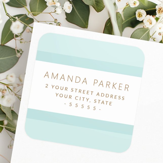 Light aqua blue borders return address labels (Light aqua blue borders return address labels)