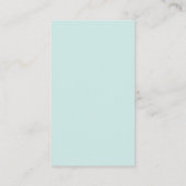 Light aqua blue feminine custom logo social media business card (Back)