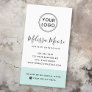 Light aqua blue feminine custom logo social media business card