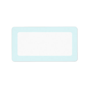Light aqua blue solid color border blank label