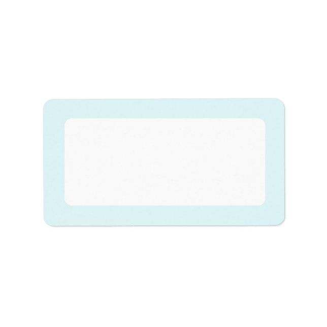 Light aqua blue solid color border blank label (Front)