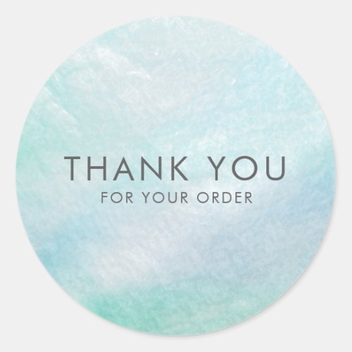 Light Aqua Blue Thank You Chic Mother of Pearl Classic Round Sticker