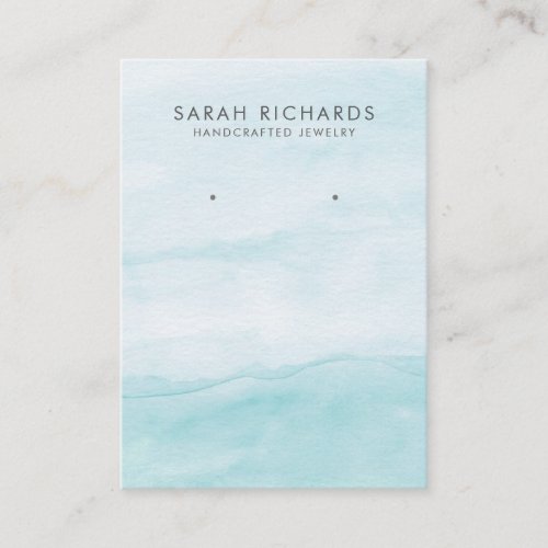 Light Aqua Blue Watercolor Jewelry Earring Display Business Card