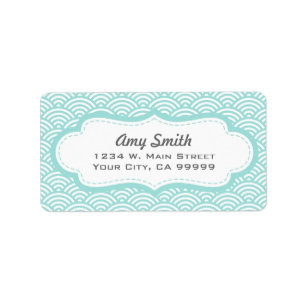 Light Aqua Geometric Pattern Address Labels