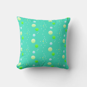 Light aqua green aesthetic dots throw pillow