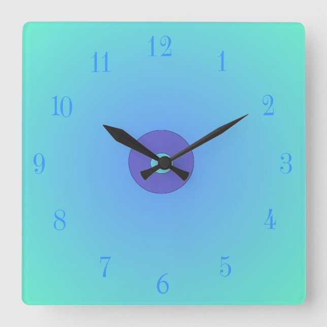 Light Aqua /Green Mauve Centre  >Plain Wall Clocks (Front)