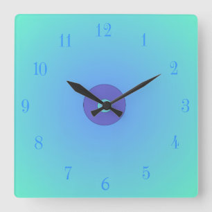 Light Aqua /Green Mauve Centre  >Plain Wall Clocks