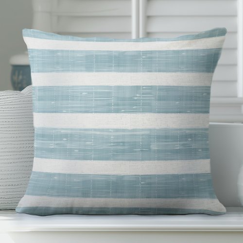 Light Aqua Striped Pillow