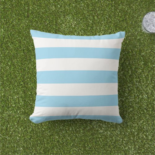 Light Aqua White Stripes Pattern Throw Pillow