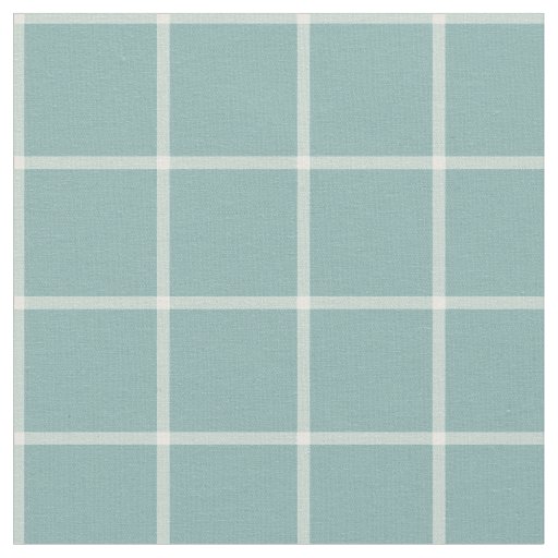 Light Aqua Windowpane Check Plaid Fabric