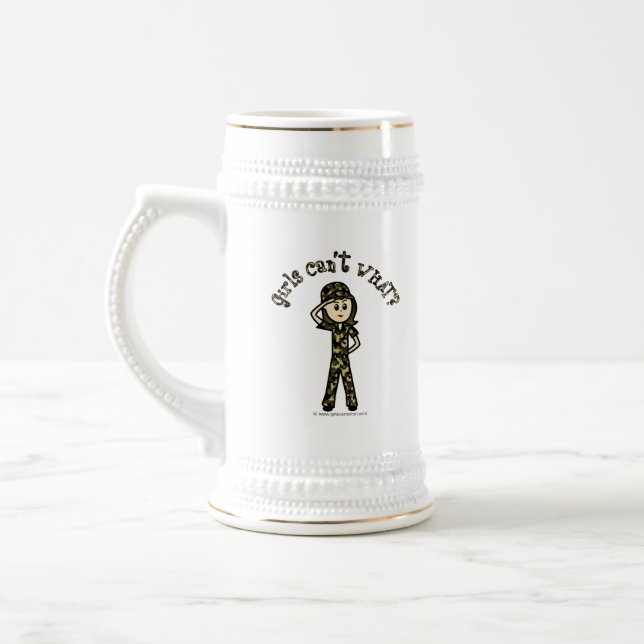 Light Army Woman Beer Stein (Left)