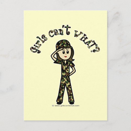 Light Army Woman Postcard