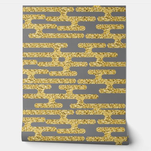 Light Ash Color and Modern Golden pattern Wallpaper