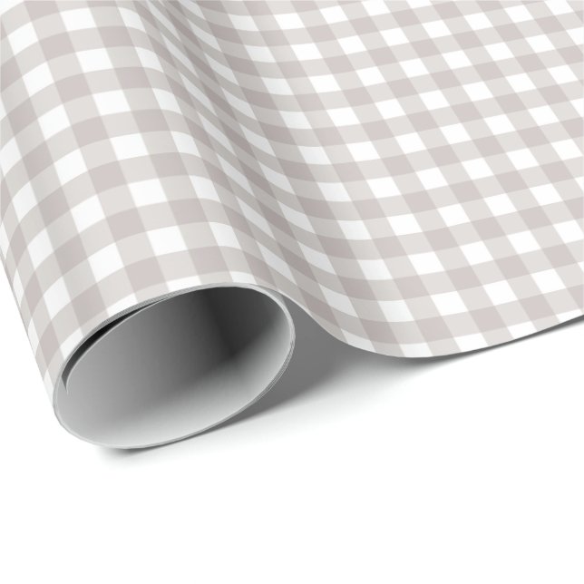 Light Ash Gray Simple Plaid Wrapping Paper (Roll Corner)