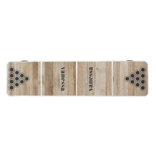 Light Ash Wood Minimal Modern Classic Name Beer Pong Table