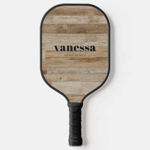 Light Ash Wood Minimal Modern Classic Name  Pickleball Paddle